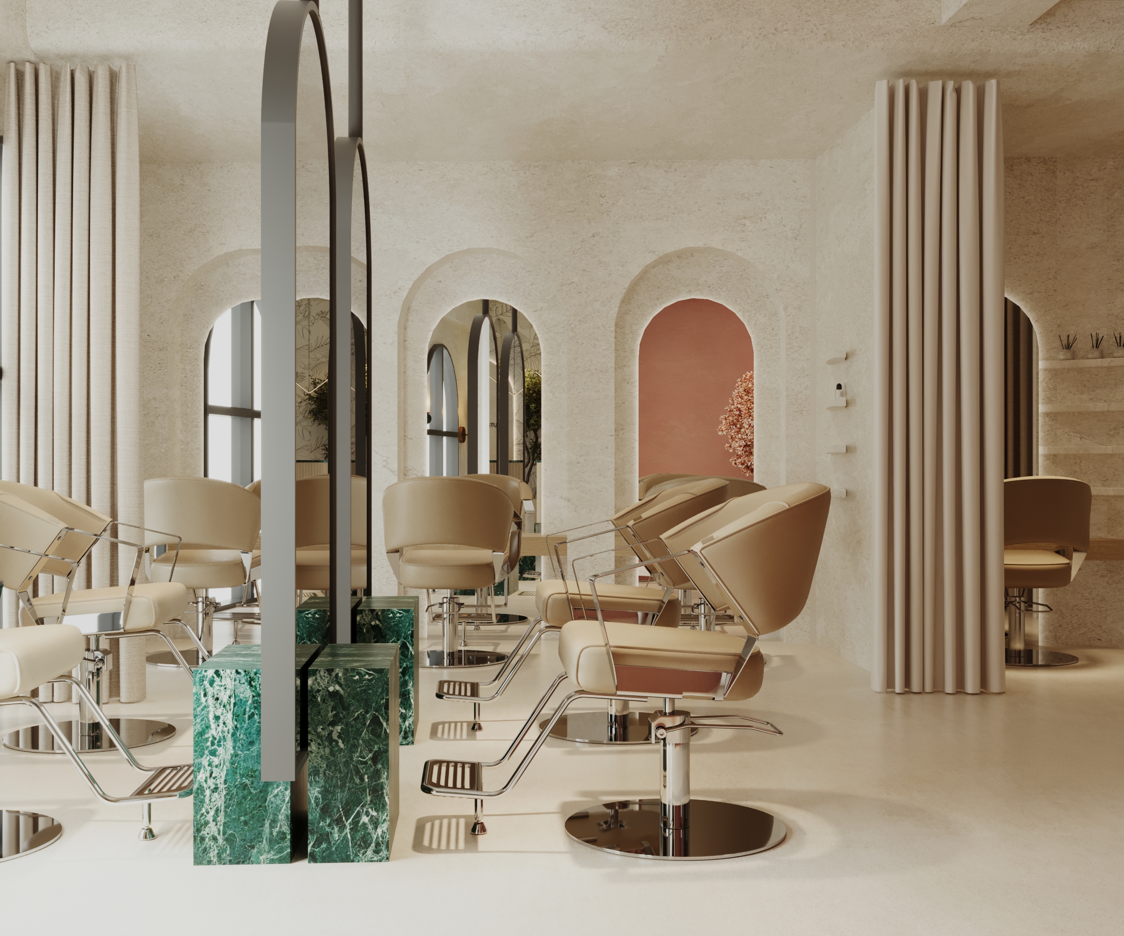 Modern Ladies Beauty Salon Interior Kozhikode - Jahasil Design Studio